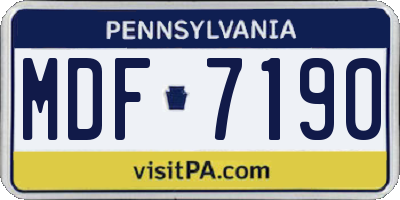 PA license plate MDF7190