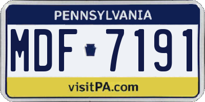 PA license plate MDF7191