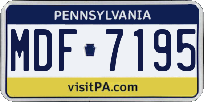 PA license plate MDF7195