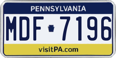 PA license plate MDF7196