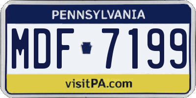 PA license plate MDF7199