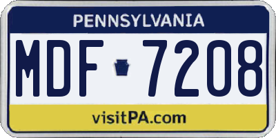 PA license plate MDF7208