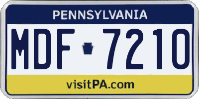PA license plate MDF7210