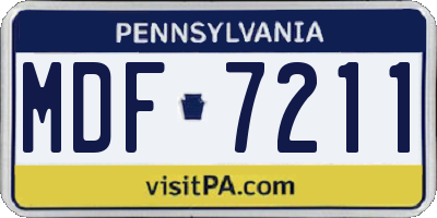 PA license plate MDF7211