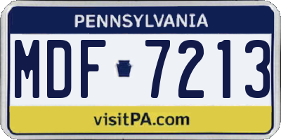 PA license plate MDF7213