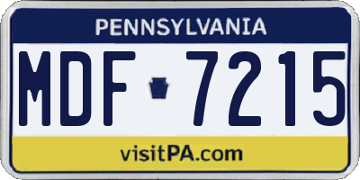 PA license plate MDF7215