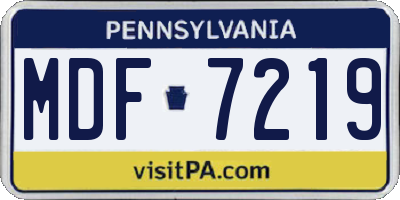 PA license plate MDF7219