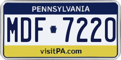 PA license plate MDF7220