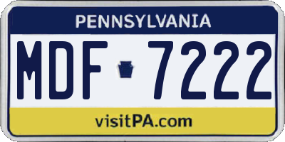 PA license plate MDF7222