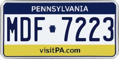 PA license plate MDF7223