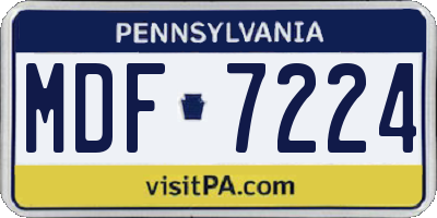 PA license plate MDF7224