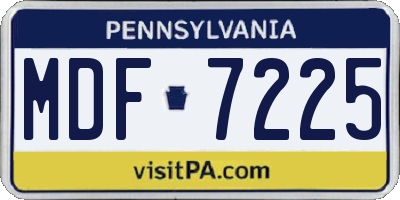 PA license plate MDF7225