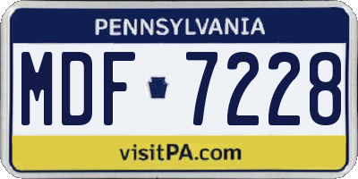 PA license plate MDF7228