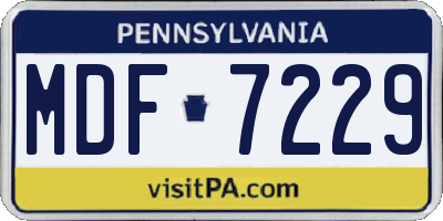 PA license plate MDF7229