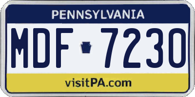 PA license plate MDF7230