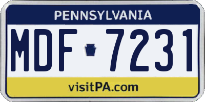 PA license plate MDF7231