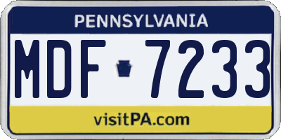 PA license plate MDF7233