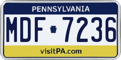 PA license plate MDF7236