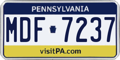 PA license plate MDF7237