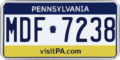 PA license plate MDF7238