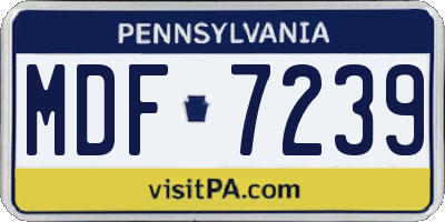 PA license plate MDF7239
