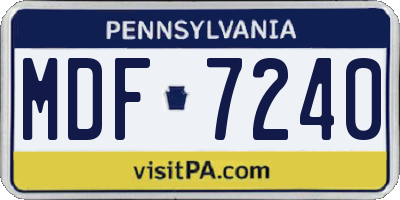 PA license plate MDF7240