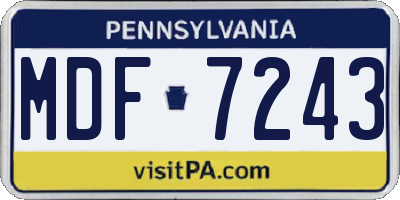 PA license plate MDF7243