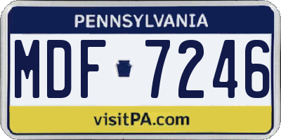 PA license plate MDF7246
