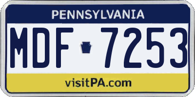 PA license plate MDF7253