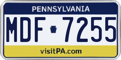 PA license plate MDF7255