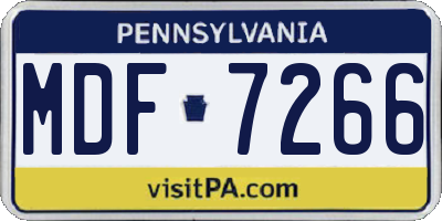 PA license plate MDF7266