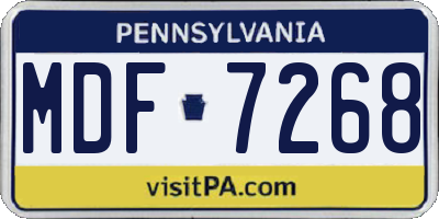 PA license plate MDF7268