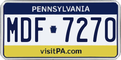 PA license plate MDF7270