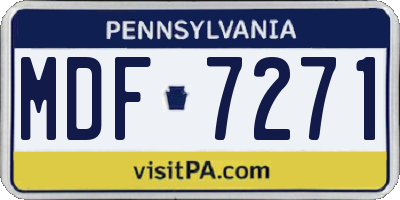 PA license plate MDF7271
