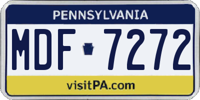 PA license plate MDF7272