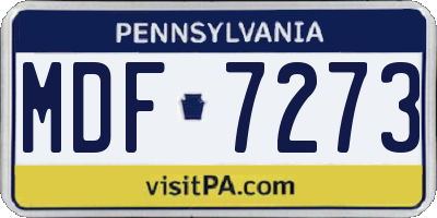 PA license plate MDF7273