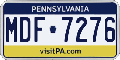 PA license plate MDF7276