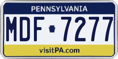 PA license plate MDF7277