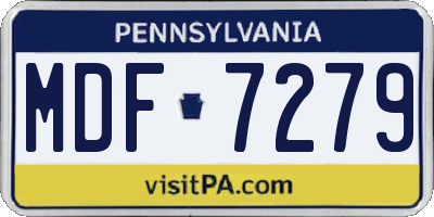 PA license plate MDF7279