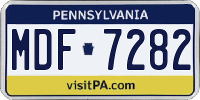 PA license plate MDF7282