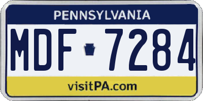 PA license plate MDF7284
