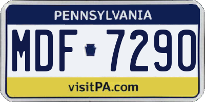 PA license plate MDF7290