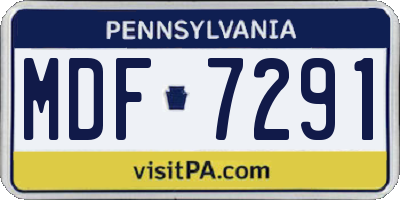 PA license plate MDF7291