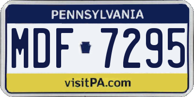 PA license plate MDF7295
