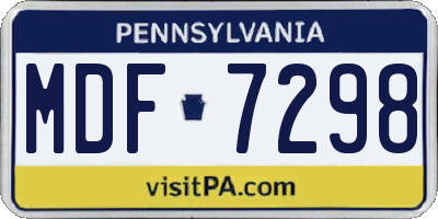 PA license plate MDF7298