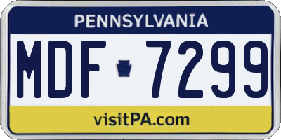 PA license plate MDF7299