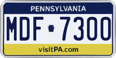 PA license plate MDF7300