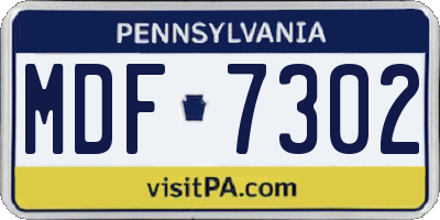 PA license plate MDF7302