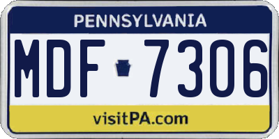PA license plate MDF7306