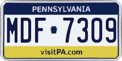 PA license plate MDF7309